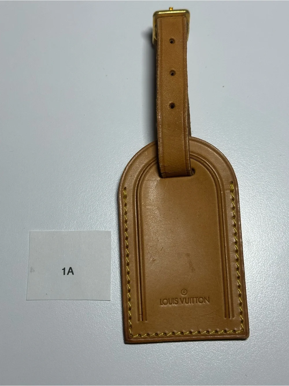 Louis Vuitton Cognac Tan Leather Luggage Tag and Strap